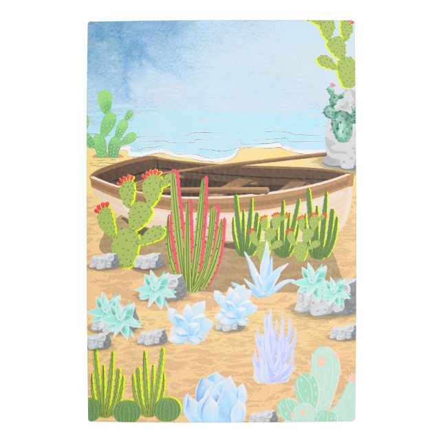 Cactus de arte mural metalizado (Anverso)