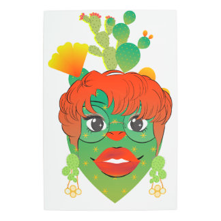 Cactus de arte mural metalizado