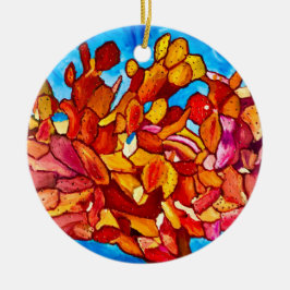 Cactus de brillo Ornamento cerámico