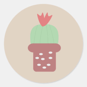 Cactus de desierto suculento Pegatina redonda clás