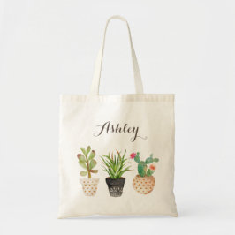 Cactus de la bolsa de la tota floral personalizada