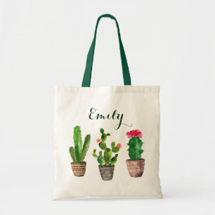 Cactus de la bolsa de la tota floral personalizada