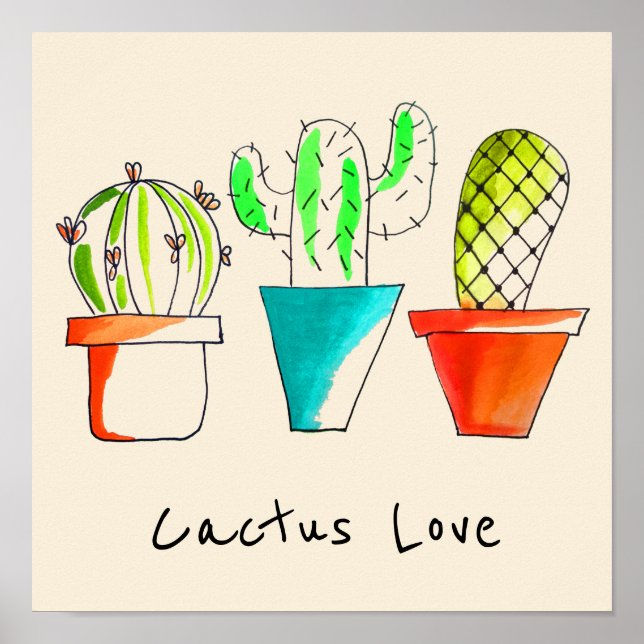 Cactus de México arte de ilustracion lindo (Frente)