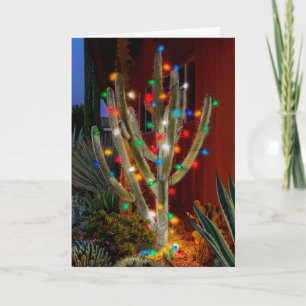 Cactus de Navidad Resplandeciente, Tarjeta de Vaca