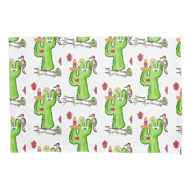Cactus de pájaro Funda de almohada (Anverso)