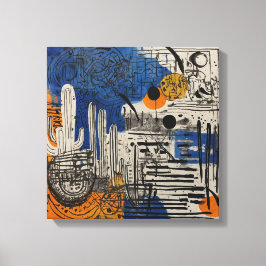 Cactus del desierto azul Arte mural de acuarela