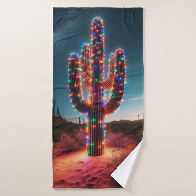 Cactus del desierto de los Navidades del suroeste (Toalla de baño)