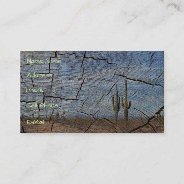 Cactus del Saguaro de la tarjeta de visita (Anverso)
