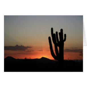 Cactus del Saguaro en la puesta del sol