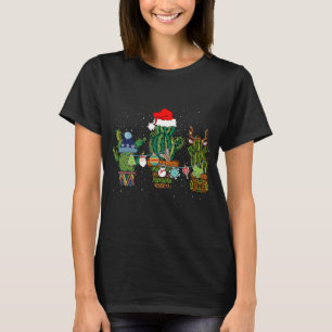 Cactus divertidos enciende Santa Hat Sweater Xmas