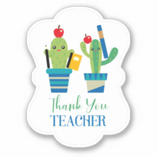 Cactus Divertidos Gracias Profesor Vinilo Pegatina