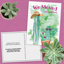 Cactus divertidos nos mudamos de Invitación suroes