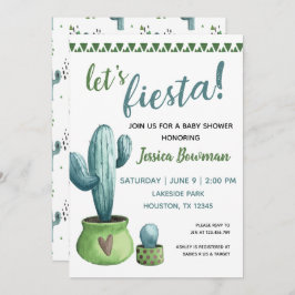 Cactus Fiesta Boy Invitación Baby Shower