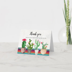 Cactus Fiesta Parejas Ducha Gracias tarjeta