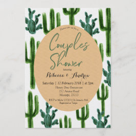 Cactus Fiesta Parejas Ducha Invitación Verde