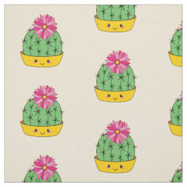 Cactus Floral de Cara Sonriente Lindo Tela de Dibu