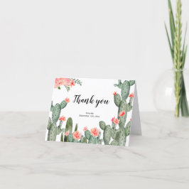 Cactus florales de pie Tarjeta de agradecimiento