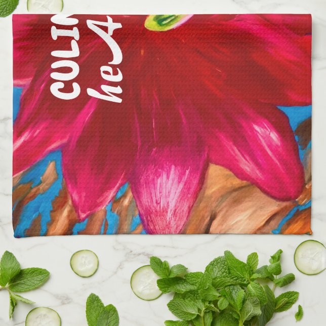 Cactus Flower Kitchen Toalla (Doblado)