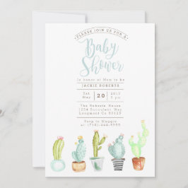 Cactus Garden | Invitación a Baby Shower de acuare