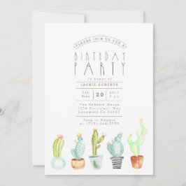Cactus Garden | Invitación a la fiesta de cumpleañ