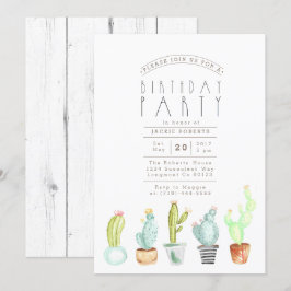 Cactus Garden | Invitación a la fiesta de cumpleañ