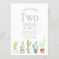 Cactus Garden | Invitación de primer cumpleaños de