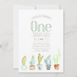 Cactus Garden | Invitación de primer cumpleaños de