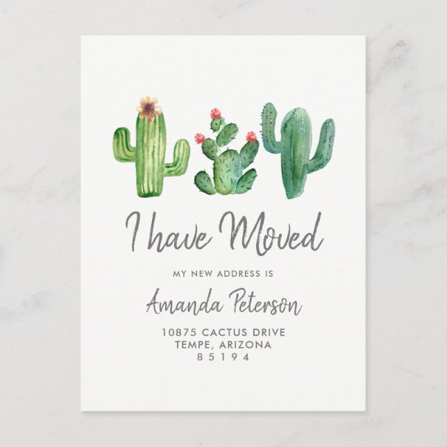 Cactus He Trasladado La Postcarta De Invitación En (Anverso)