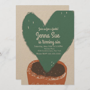 Cactus Heart Plant Fiesta Birthday Kraft