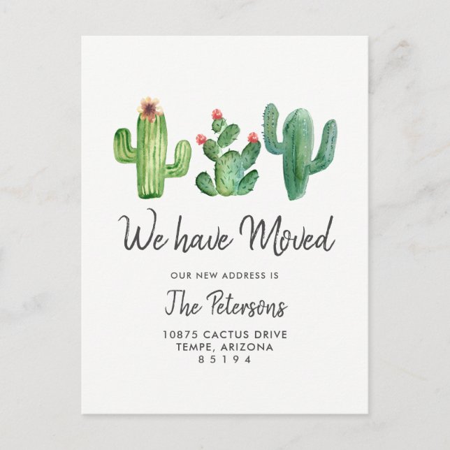 Cactus Hemos Movido La Postcarta De La Invitación  (Anverso)