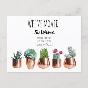 Cactus Hemos mudado nueva Invitación de mudanza a 