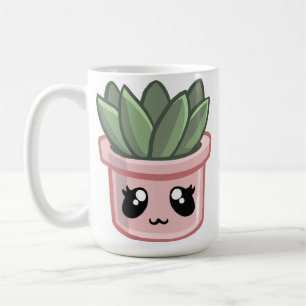 Cactus Kawai Verde Suculento Acuarela Taza de Café