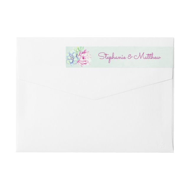 Cactus Modernos Suculenta Boda de follaje floral (Reverso)