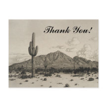 Cactus, Mountain, Desert "¡Gracias!" Postal