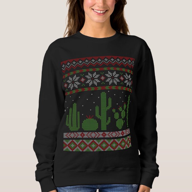 Cactus Navidades feos Sweater Southwest Cacti Succ (Anverso)