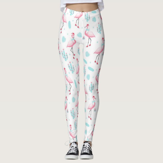Cactus Navidades Flamingos Leggings (Anverso)