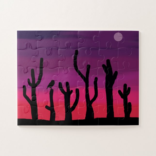 Cactus/Owl del Puzzle Saguaro Sunset (Horizontal)