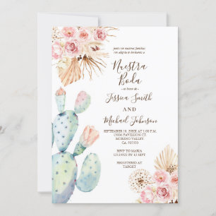 Cactus Pampas Tones Muertos Invitación Nuestra Bod