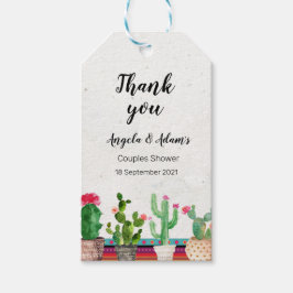 Cactus Parejas Ducha Gracias Etiqueta