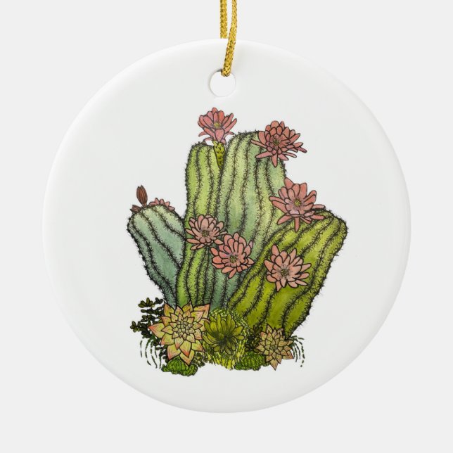 Cactus personalizado y un delicioso ornamento (Frente)