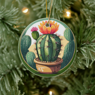 Cactus Planta Cerámica Decoración Vidrio manchado