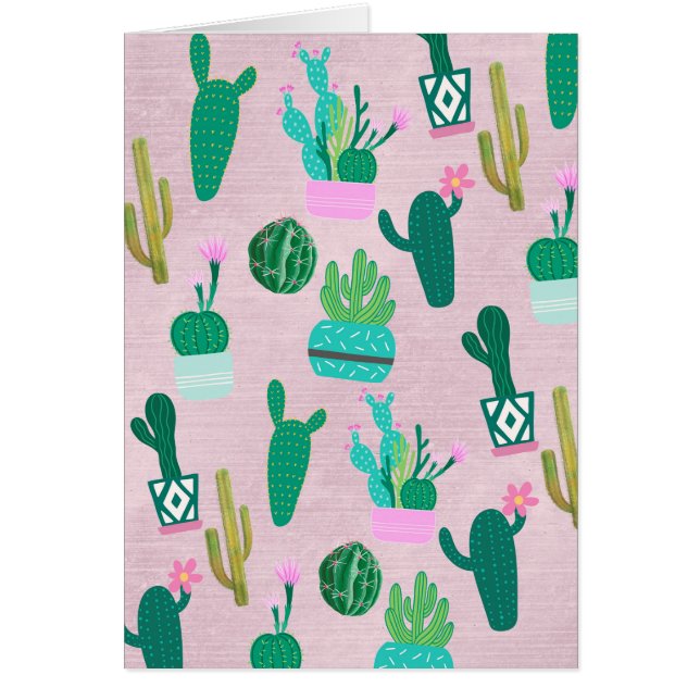 Cactus Plantas Cacti Rústicos Rosados del Suroeste (Frente)