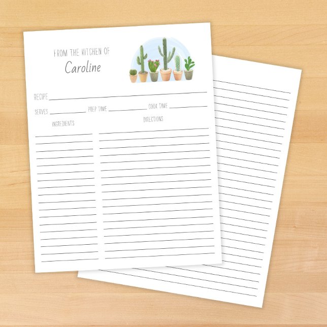 Cactus Plantas Suculentas Tarjeta de Receta Funda  (Subido por el creador)