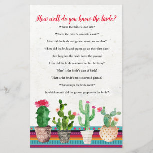 Cactus ¿Qué tan bien conoces la tarjeta de juego d
