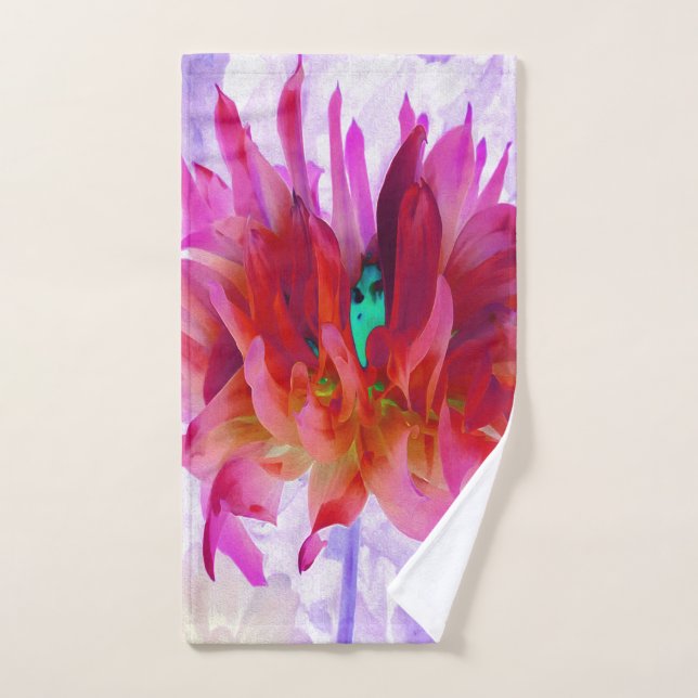 Cactus Rojo y Rosa Caliente Dahlia (Toalla de mano)