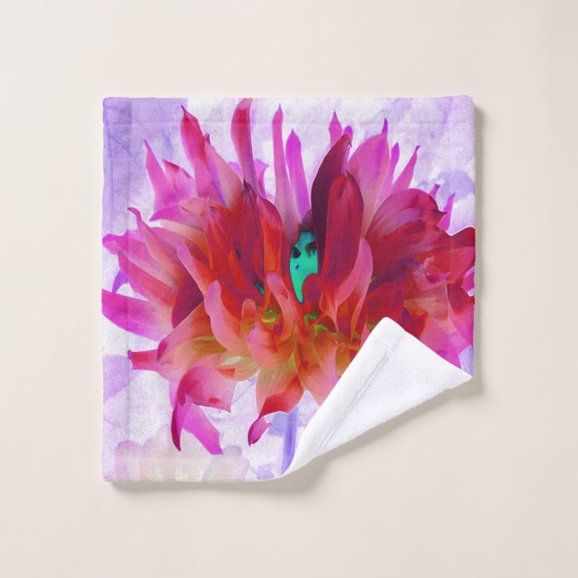 Cactus Rojo y Rosa Caliente Dahlia (Toallita)