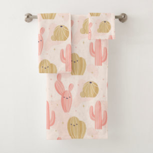 cactus rosado lindo dibujado a mano
