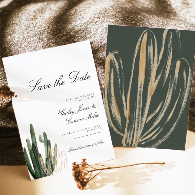 Cactus Saquaro moderno Guardar la invitación de fe (Subido por el creador)