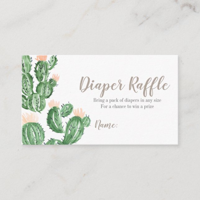 Cactus succularmente tarjeta de chorro de pañales  (Anverso)