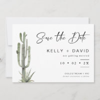 Cactus Succulent Wedding Guardar La Tarjeta De Fec